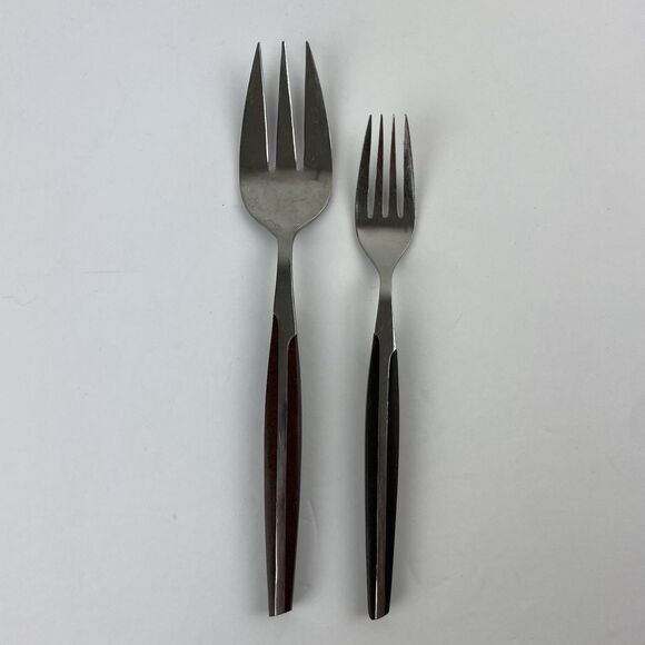 VTG ELDAN Stainless Flatware Spoons Forks Silverware Black Japan MCM 18 Piece - Picture 10 of 16